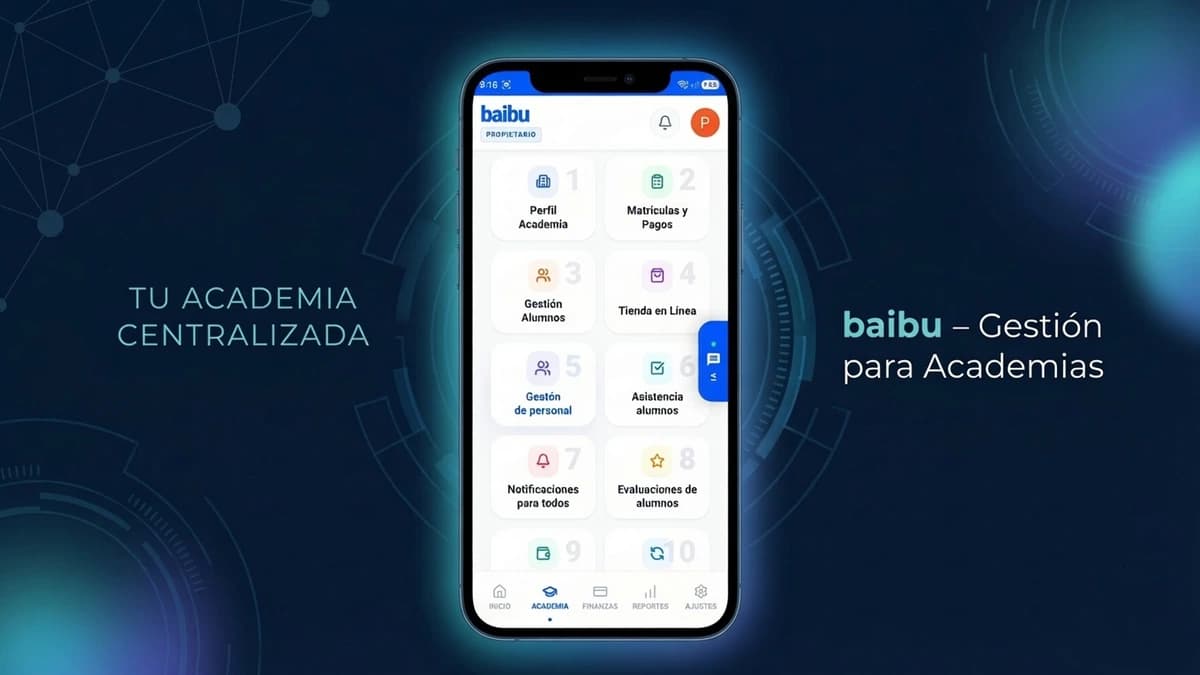 Dashboard de gestión de academia baibu