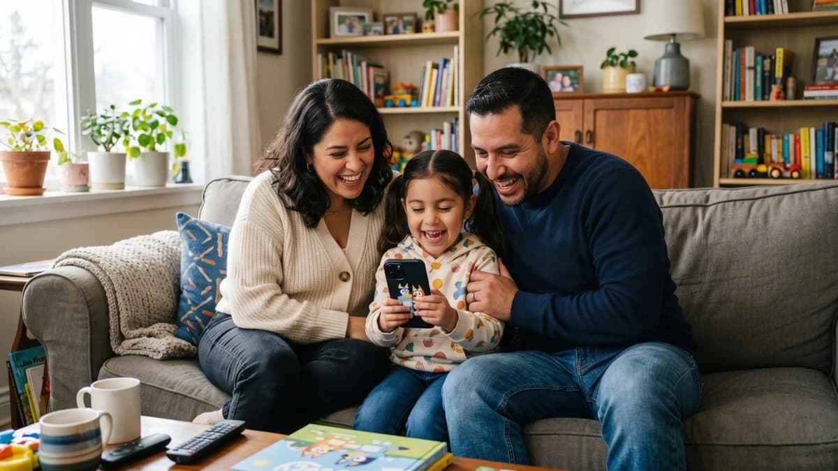 Familia usando la app baibu para seguir el progreso deportivo de sus hijos